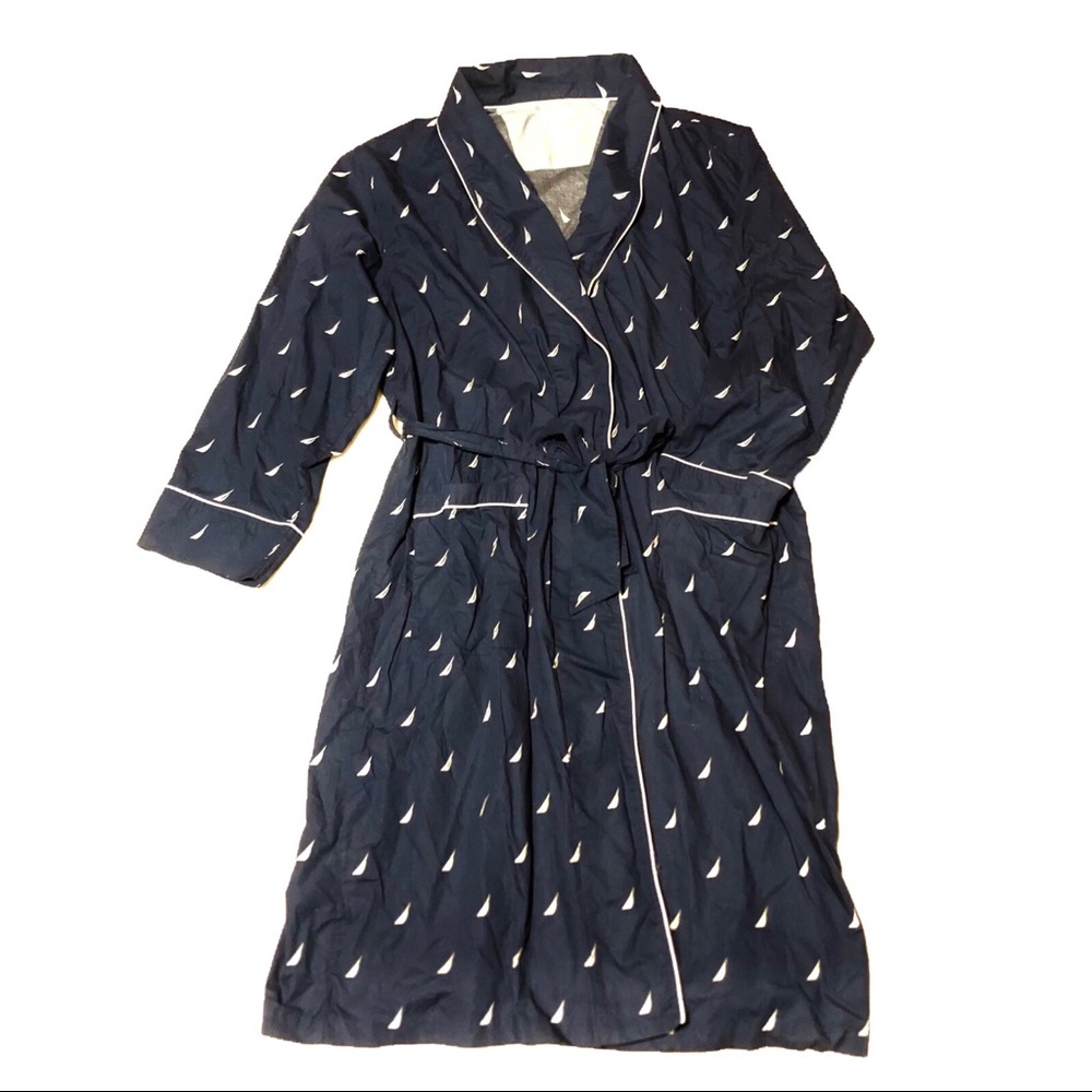 Nautica Navy Sailboat Lightweight Robe